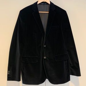 Hugo Boss Navy Blue Velvet Coat